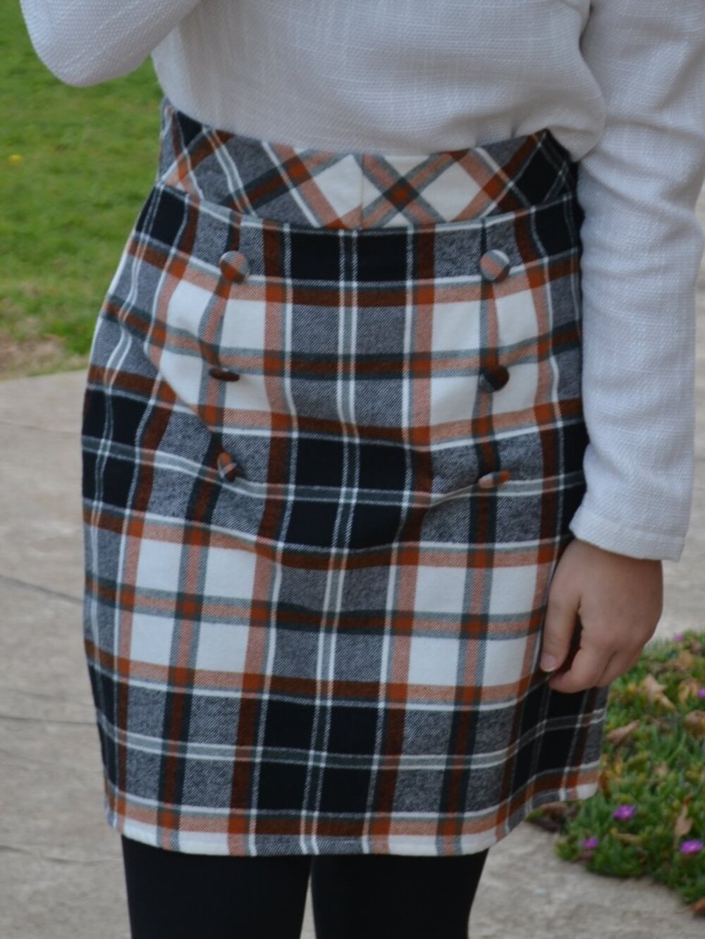 Women's Handmade Plaid Flannel Skirt, size M